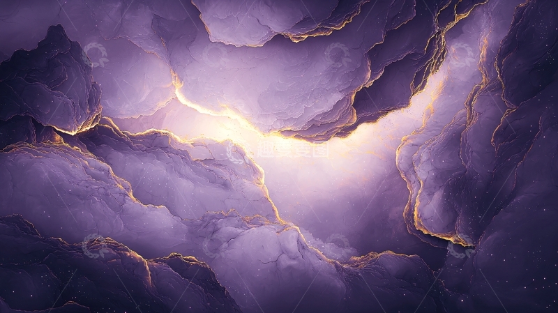 高清大图下载【趣麦麦图】紫色裂隙星空背景