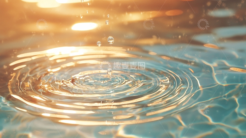 高清大图下载【趣麦麦图】水滴激起的涟漪