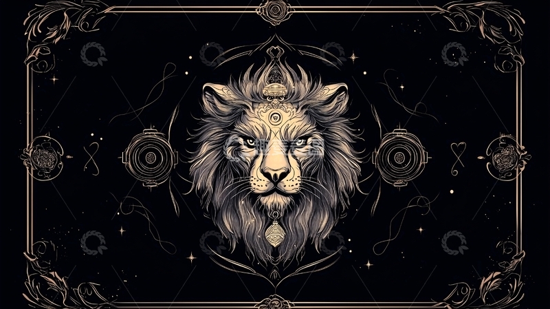 高清大图下载【趣麦麦图】狮子头像神秘象征元素