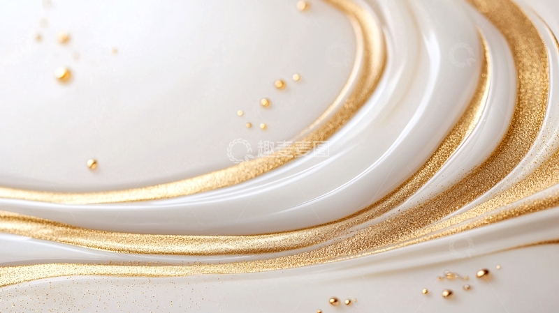 金色波纹与白色渐变背景