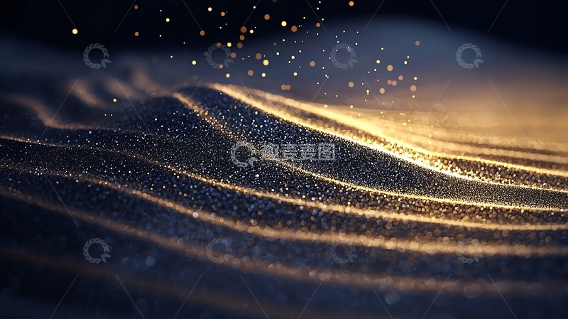 高清大图下载【趣麦麦图】金色波浪光效背景素材
