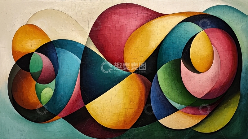 高清大图下载【趣麦麦图】抽象几何色彩艺术画