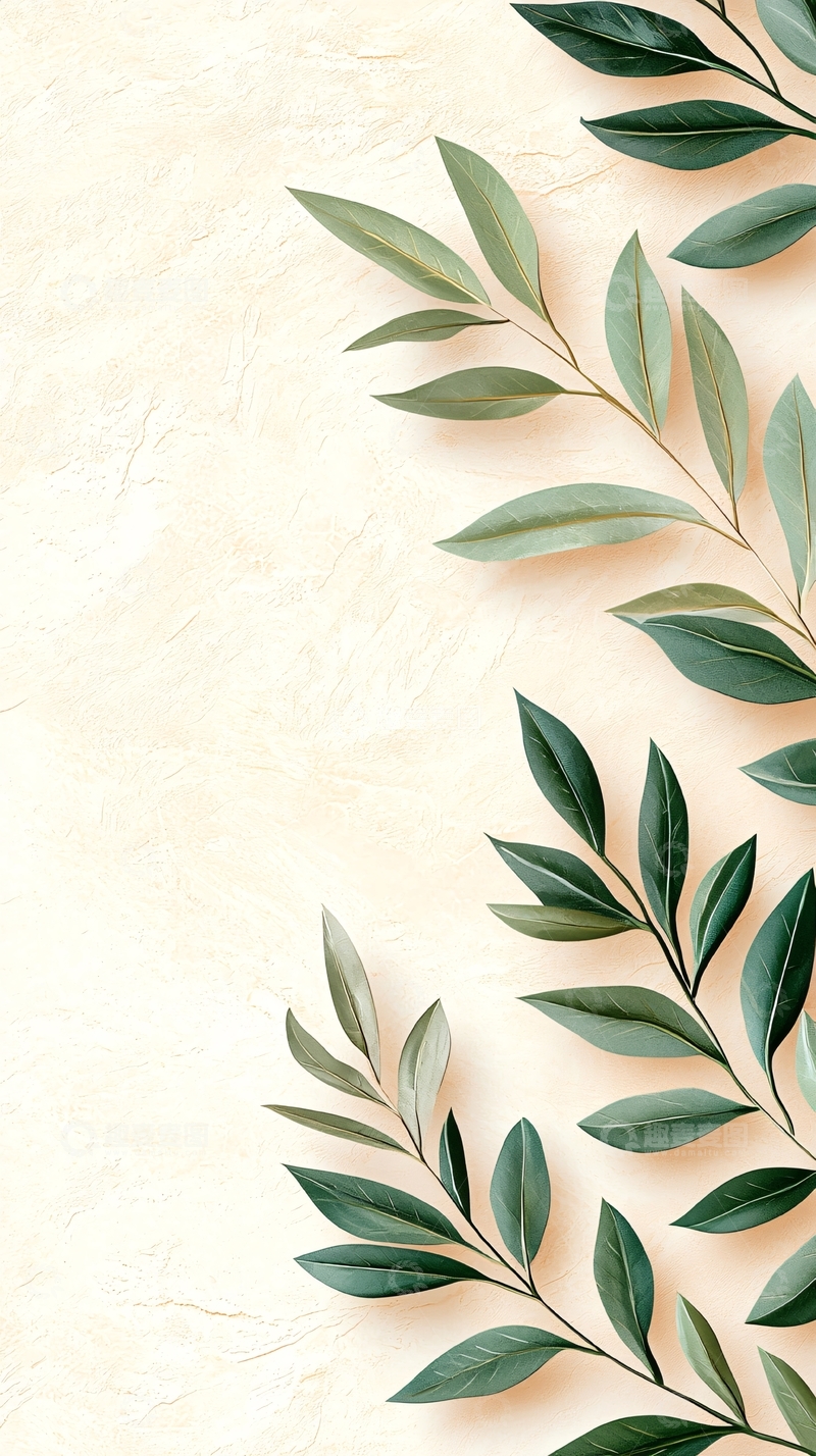 高清大图下载【趣麦麦图】绿色叶子装饰背景素材