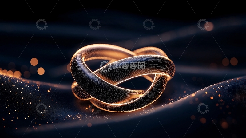 高清大图下载【趣麦麦图】交织的金色戒指