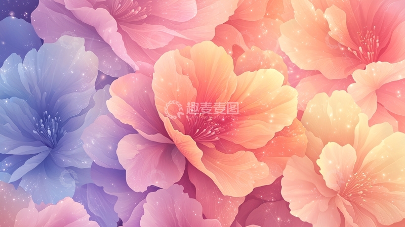 高清大图下载【趣麦麦图】梦幻花朵背景素材