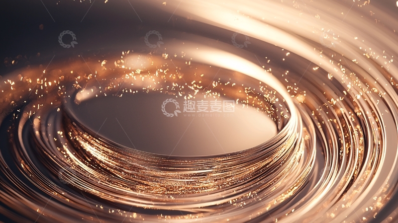 高清大图下载【趣麦麦图】金色螺旋光效背景素材
