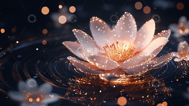 高清大图下载【趣麦麦图】水面上绽放的莲花