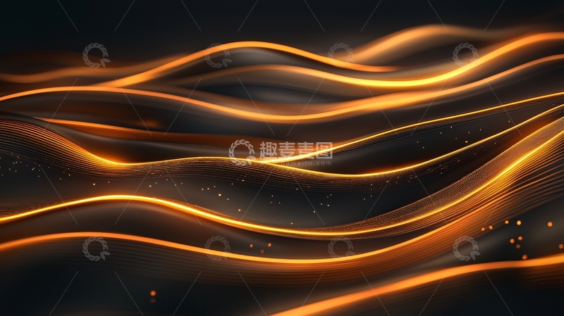 高清大图下载【趣麦麦图】金色波浪抽象背景