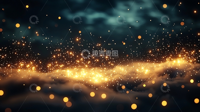 高清大图下载【趣麦麦图】夜空中闪烁的星星与云层