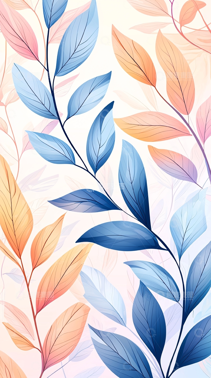 高清大图下载【趣麦麦图】秋日色彩斑斓树叶背景图