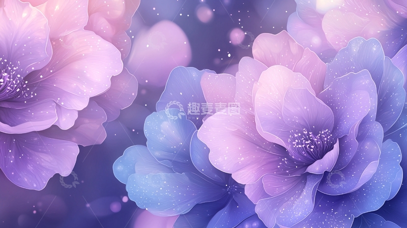 高清大图下载【趣麦麦图】梦幻紫色花朵背景图