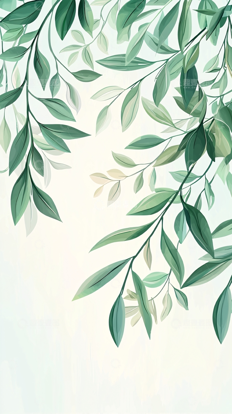 高清大图下载【趣麦麦图】清新绿叶植物背景图
