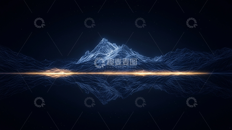 高清大图下载【趣麦麦图】夜空中的山峰与光带