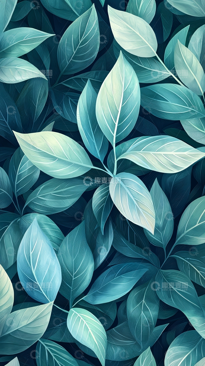 青翠植物叶子背景图