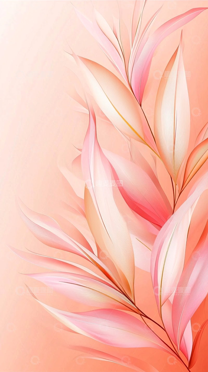 高清大图下载【趣麦麦图】粉色羽毛抽象艺术背景图