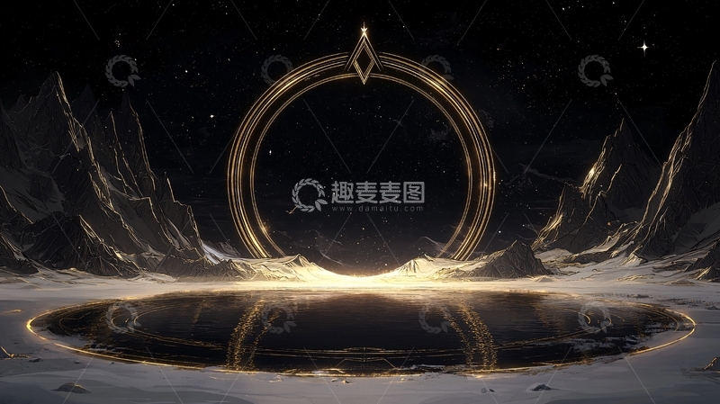 高清大图下载【趣麦麦图】神秘星空下的奇幻之门