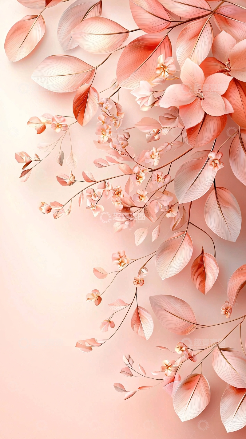 高清大图下载【趣麦麦图】粉色花卉艺术背景图