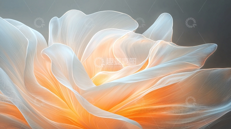 高清大图下载【趣麦麦图】抽象线条艺术花朵背景