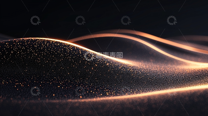 高清大图下载【趣麦麦图】金色波浪光效背景素材