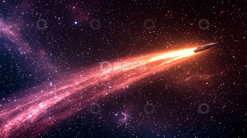 高清大图下载【趣麦麦图】星际飞船穿越星云