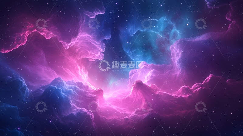 高清大图下载【趣麦麦图】梦幻星云背景素材