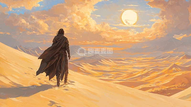 高清大图下载【趣麦麦图】沙漠旅人高清图片
