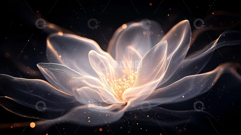 高清大图下载【趣麦麦图】梦幻莲花光影艺术背景