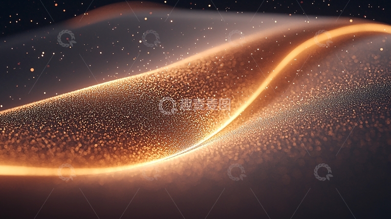 高清大图下载【趣麦麦图】金色波浪粒子背景