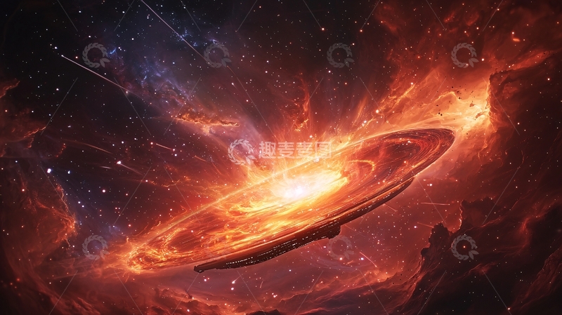 高清大图下载【趣麦麦图】星际飞船穿越星云