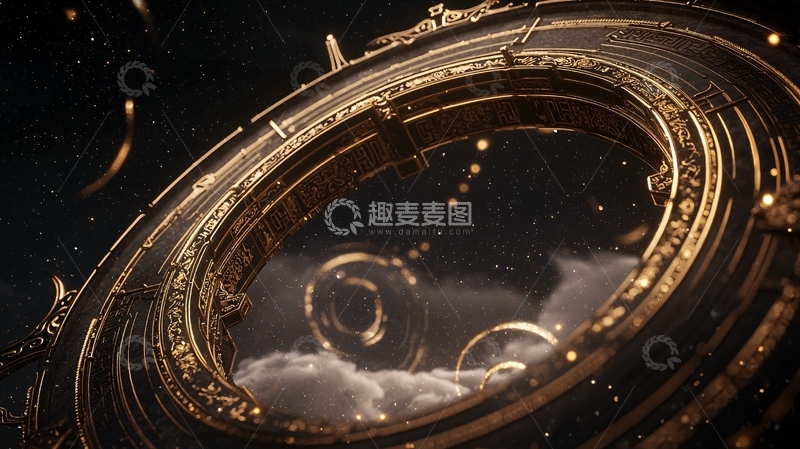 高清大图下载【趣麦麦图】星际飞船环形结构夜景