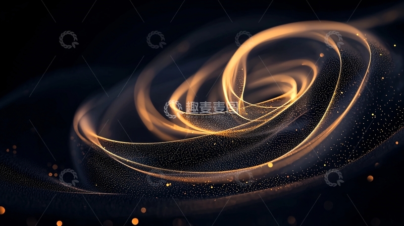 高清大图下载【趣麦麦图】金色光带动态效果背景