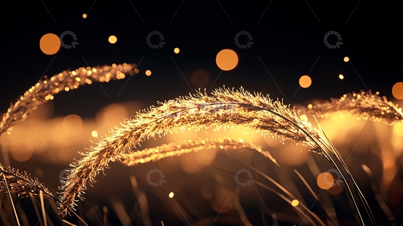 高清大图下载【趣麦麦图】夜色下的麦穗