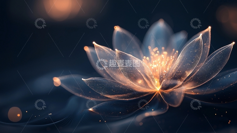 高清大图下载【趣麦麦图】梦幻莲花光影艺术背景