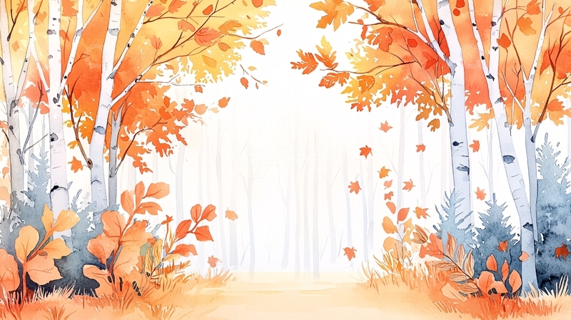 高清大图下载【趣麦麦图】秋日森林落叶风景