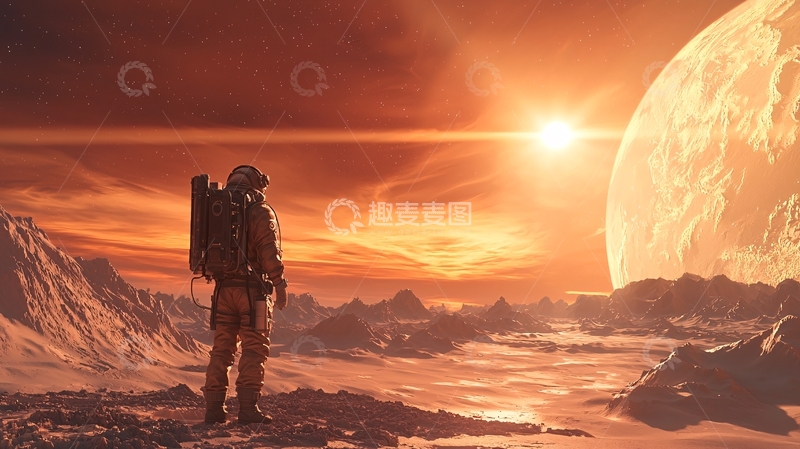 高清大图下载【趣麦麦图】火星上的宇航员