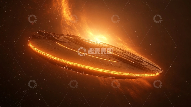 高清大图下载【趣麦麦图】星际飞船在星云中飞行