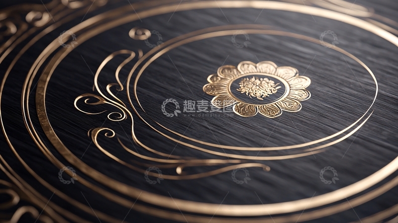 高清大图下载【趣麦麦图】金色花卉图案装饰设计素材