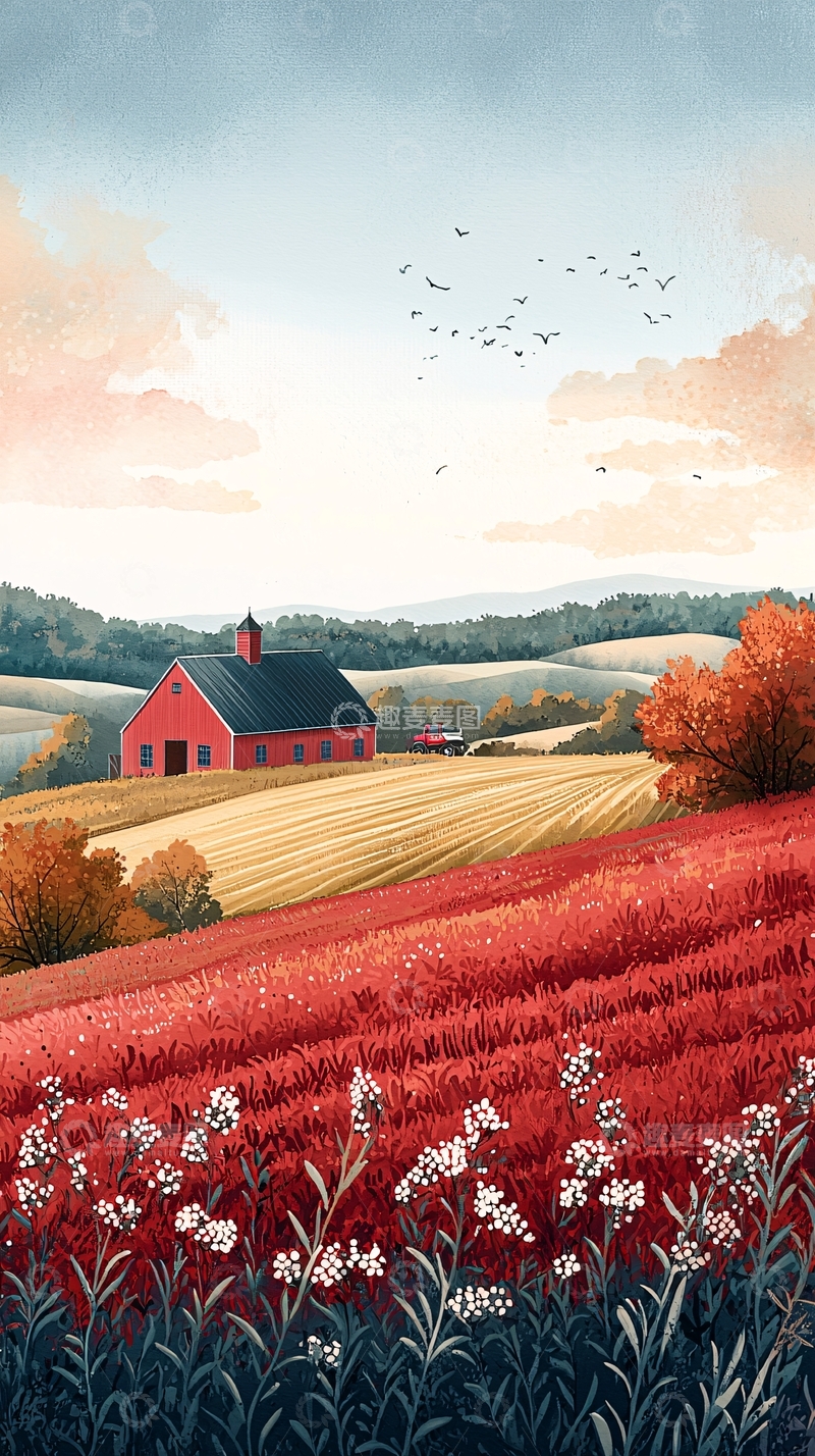 高清大图下载【趣麦麦图】秋日农场风景