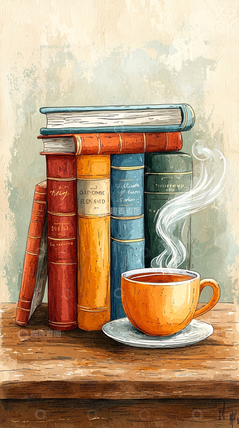 高清大图下载【趣麦麦图】书香茶香高清图片