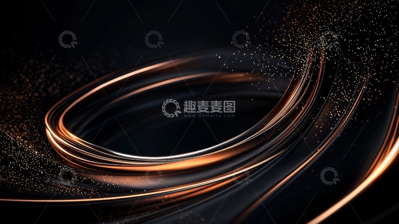 高清大图下载【趣麦麦图】金色光带动态抽象背景