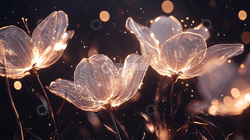高清大图下载【趣麦麦图】梦幻发光花朵背景图