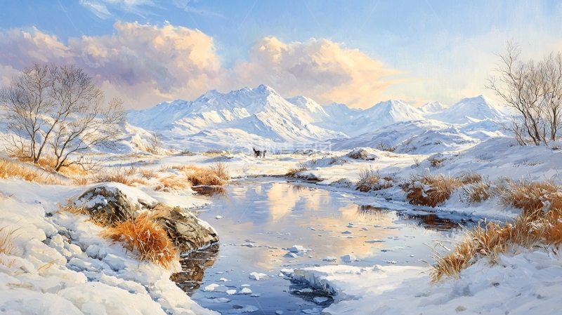 高清大图下载【趣麦麦图】雪景中的山河美景