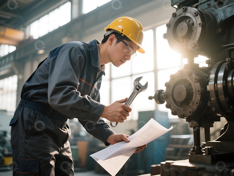 高清大图下载【趣麦麦图】车间工人设备维修工作场景