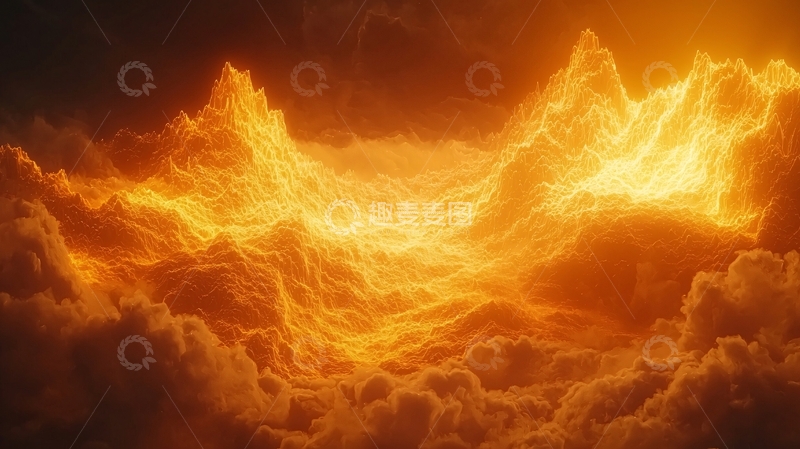 高清大图下载【趣麦麦图】炽热火山云海