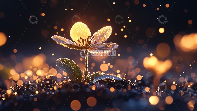 高清大图下载【趣麦麦图】梦幻光斑下的小花