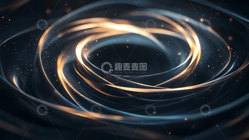 高清大图下载【趣麦麦图】金色光圈旋转动态背景