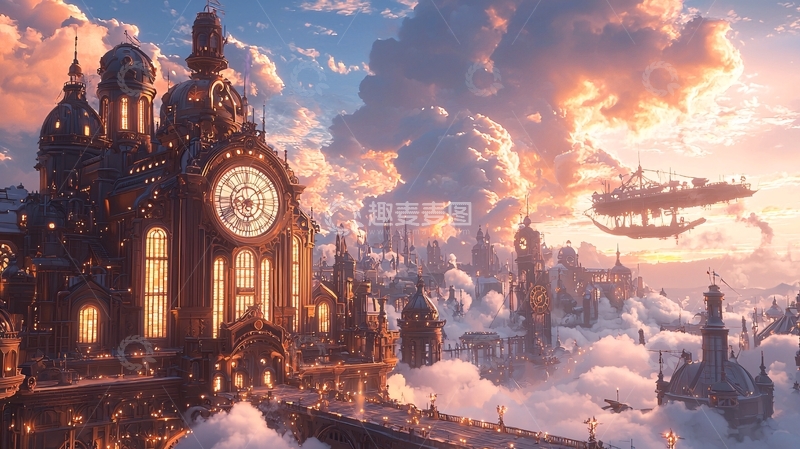 高清大图下载【趣麦麦图】未来之城幻想天空之城