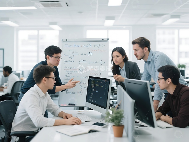 高清大图下载【趣麦麦图】团队办公室内技术研讨场景