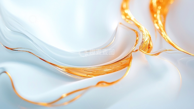 高清大图下载【趣麦麦图】金色丝线流动抽象艺术背景