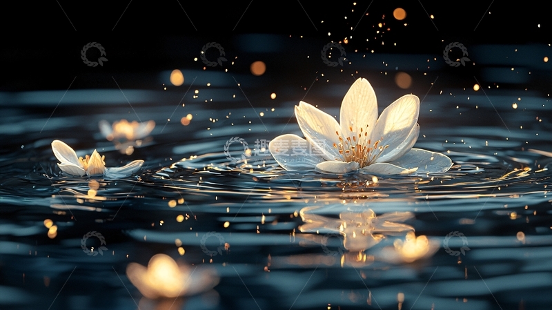 高清大图下载【趣麦麦图】水面上盛开的花朵